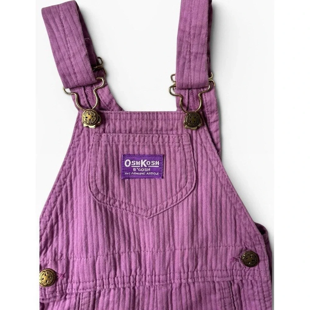 Vtg OshKosh B'Gosh Purple Label Lavender Corduroy Pinafore USA Union Made 2T